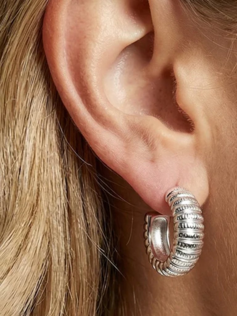 Sif Jakobs Riva Hoop Earrings In Sterling Silver